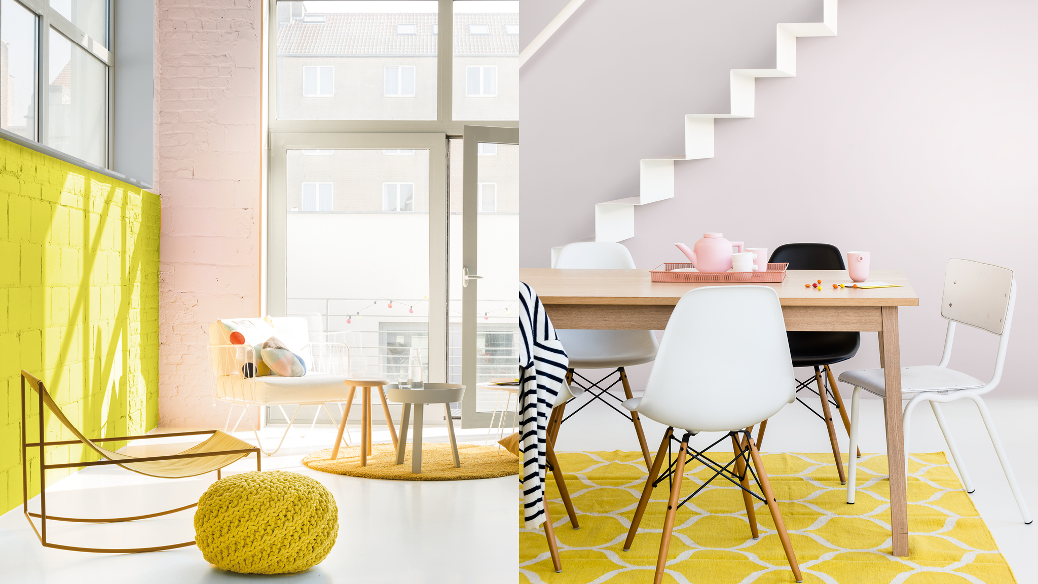 Des accents jaune vif Une couleur d'accent peut unifier vos murs et meubles.